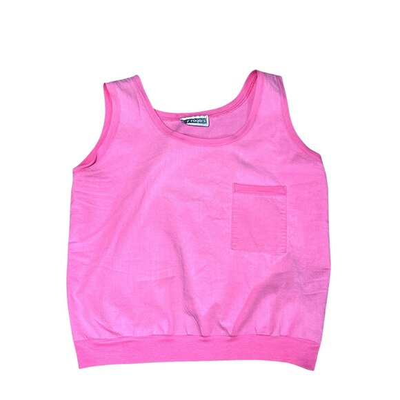 Mr Rogers Pink Tank Top Size M with Pocket Casual City Streetwear Summer - Picture 7 of 7